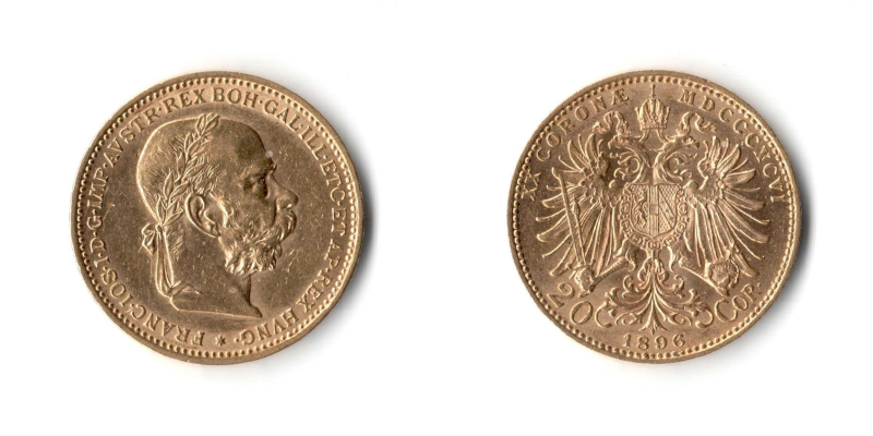 Austria, 20 Corone 1896 qFDC